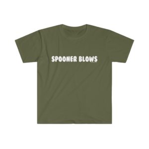 Spooner Blows – Men’s Fitted Logo (White) Tee - Image 3